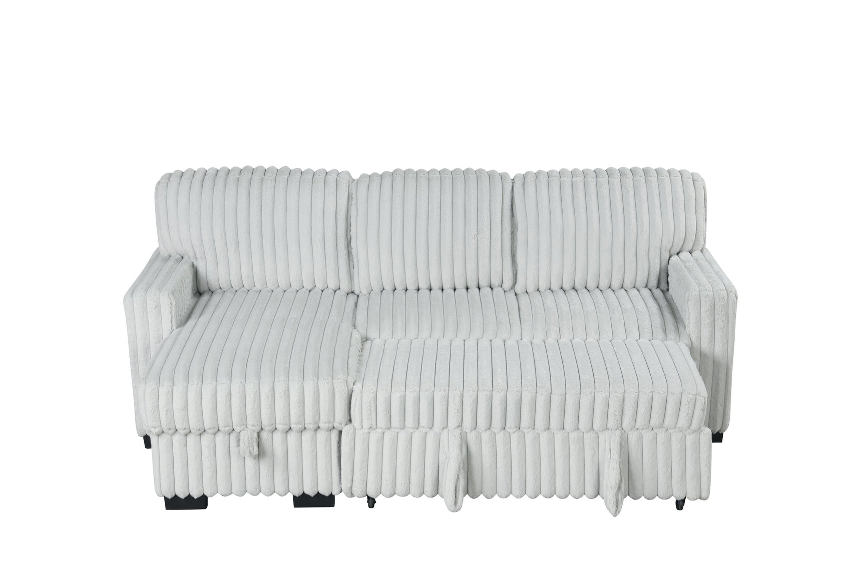 Side angle of Poland Gray Sectional Sofa