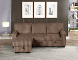 living room setup with Poland mocha sectional sofa