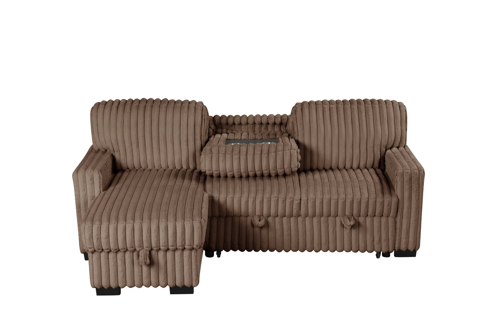 another main view of Poland mocha sectional sofa