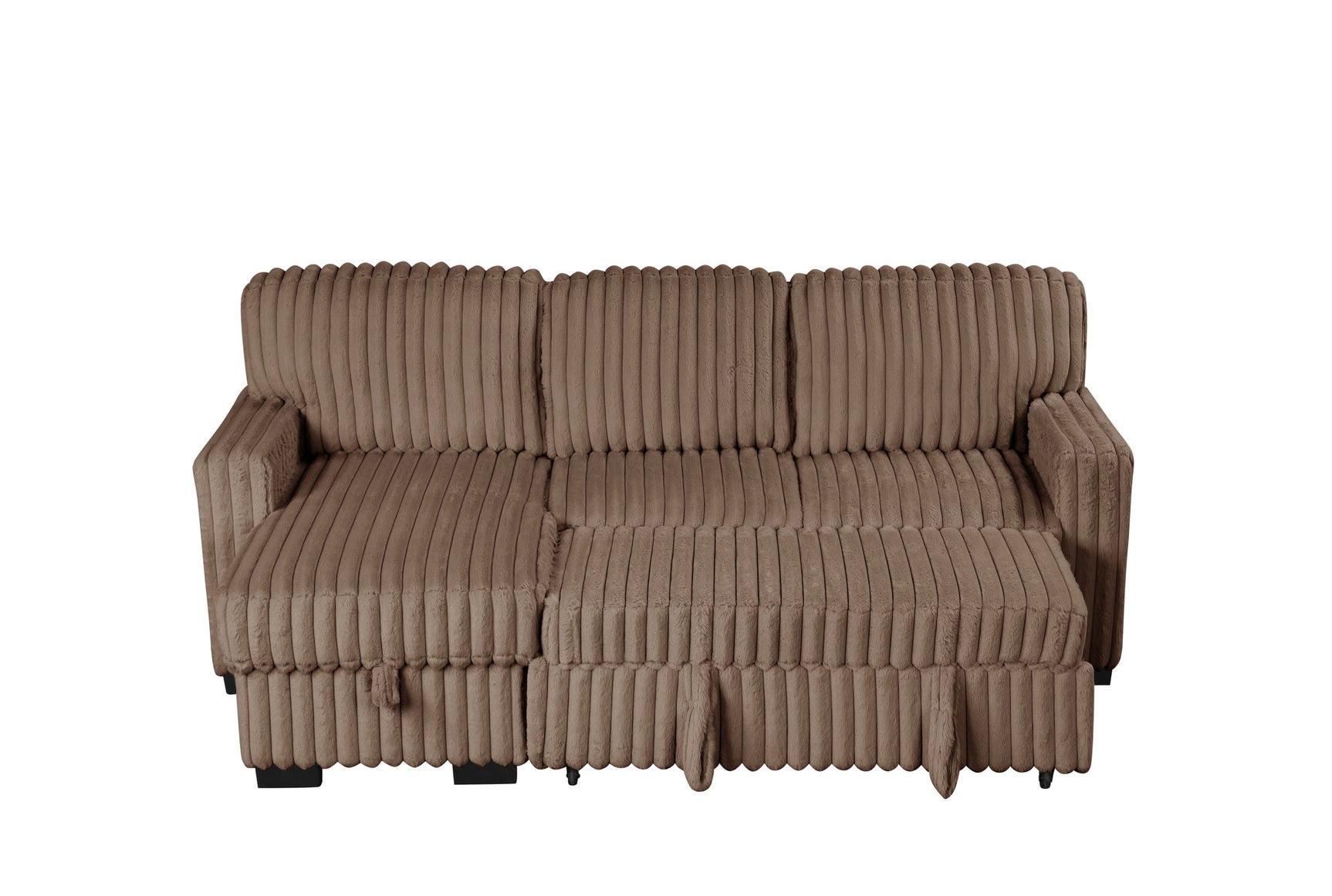 side view highlighting chaise and storage