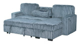 Side perspective of Poland charcoal sectional in living room