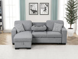 detail view of sectional fabric and drawers