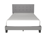 Side view of Nini gray platform bed showing frame