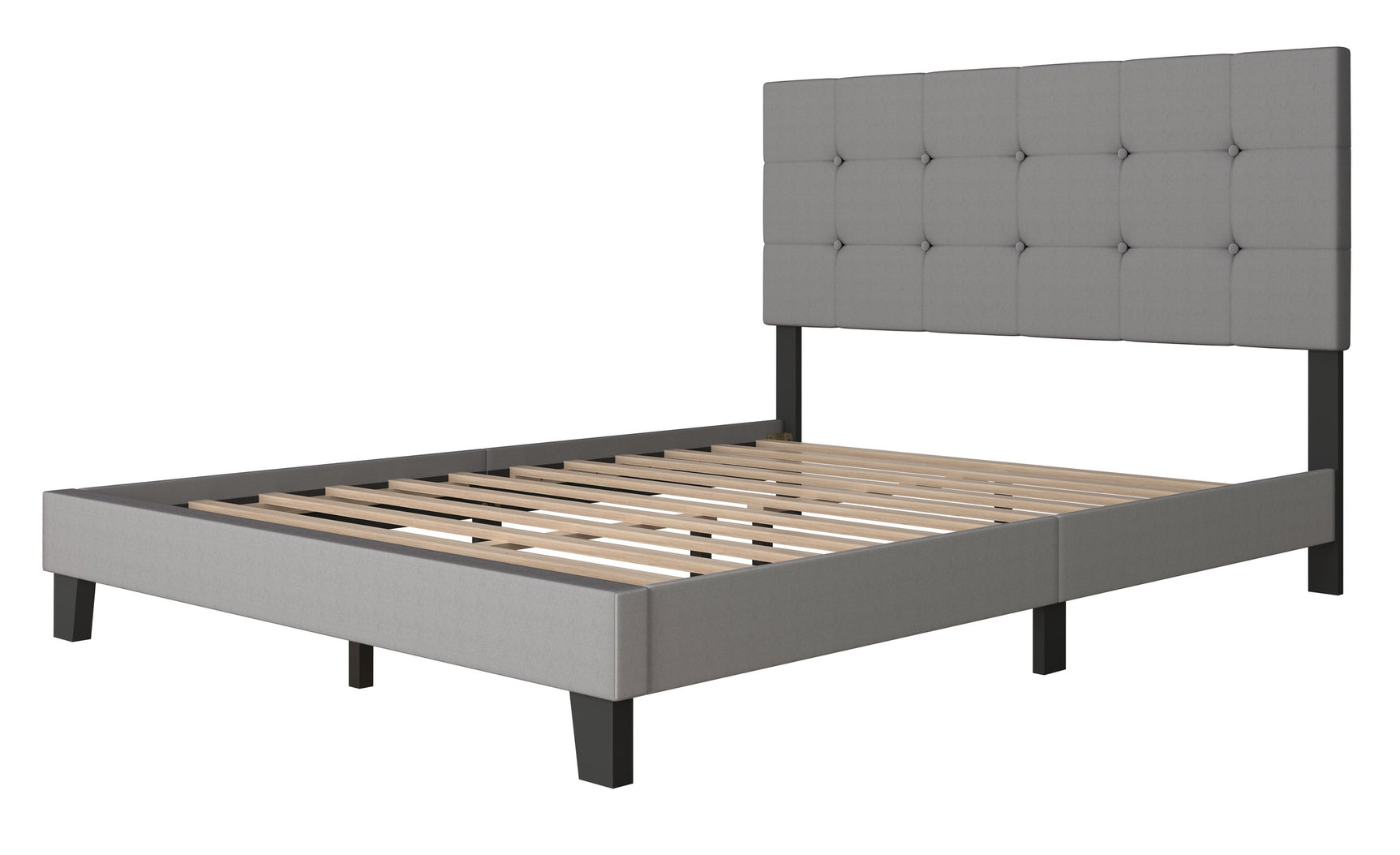 Nini Gray twin platform bed headboard detail