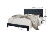 Nini twin bed charcoal linen footboard detail