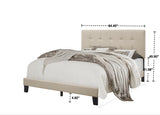 Nini Fog Upholstered Platform Twin Bed angled side view