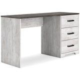 Shawburn White Dark Charcoal Gray Office Desk