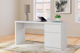 Onita White Office Desk side view showing surface