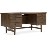 Austanny Office Desk warm brown side angle