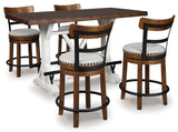 Room view of D546-424 5-piece brown and white dining set dining room furniture
