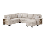 Living room with Atlantic Beige Sectional Sofa and chaise