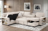 Detail of Atlantic Beige Sectional Sofa pull-out bed mechanism