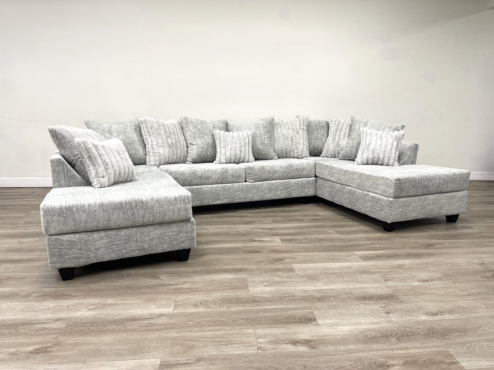 main view of Kof Gray Double Chaise Sectional sectional sofa