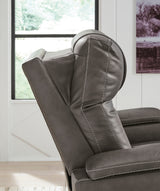 Close-up of Den recliner with LED lit cup holders