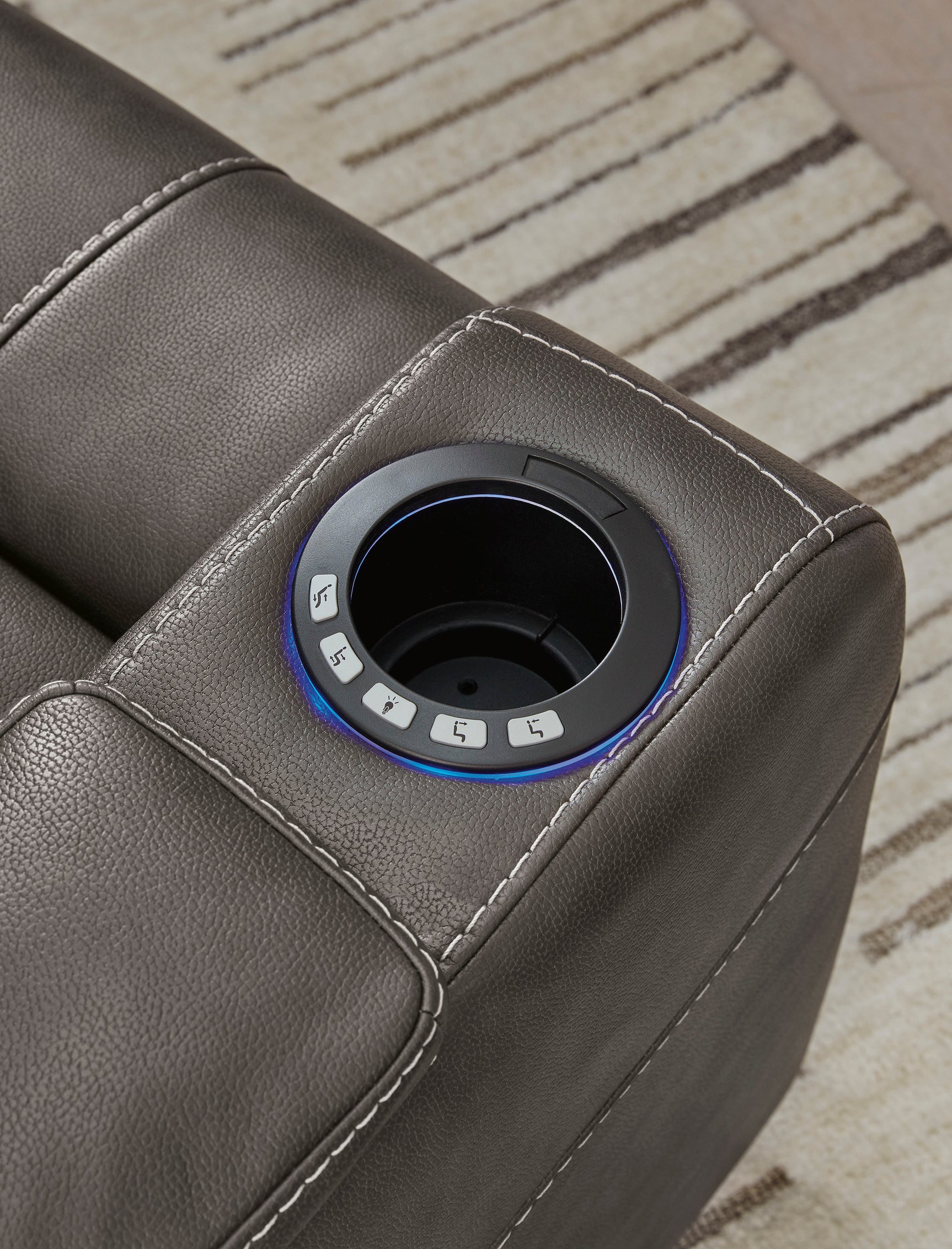 Back angle of Den gray power recliner
