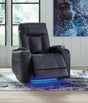 Den Sapphire faux leather power recliner front view