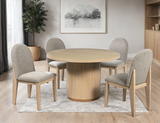 Front view of Dina Light Oak Round Dining Room Set