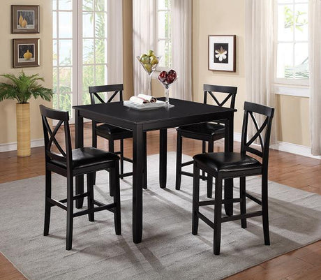 front view of Tahoe Dark Espresso Dining Room Set featuring pub table and chairs