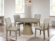 Dina Gray Round Dining Table Front View