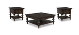 Veramond dark brown cocktail table front angle