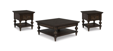 Veramond dark brown cocktail table front angle