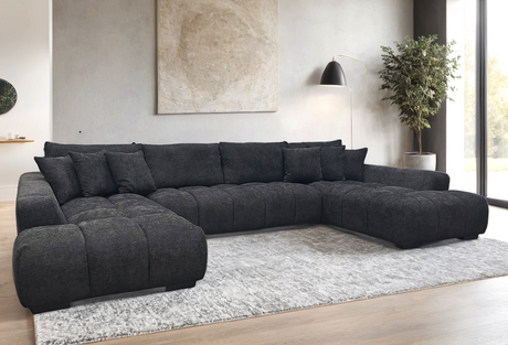 Brooklyn Black Sectional sofa front view
