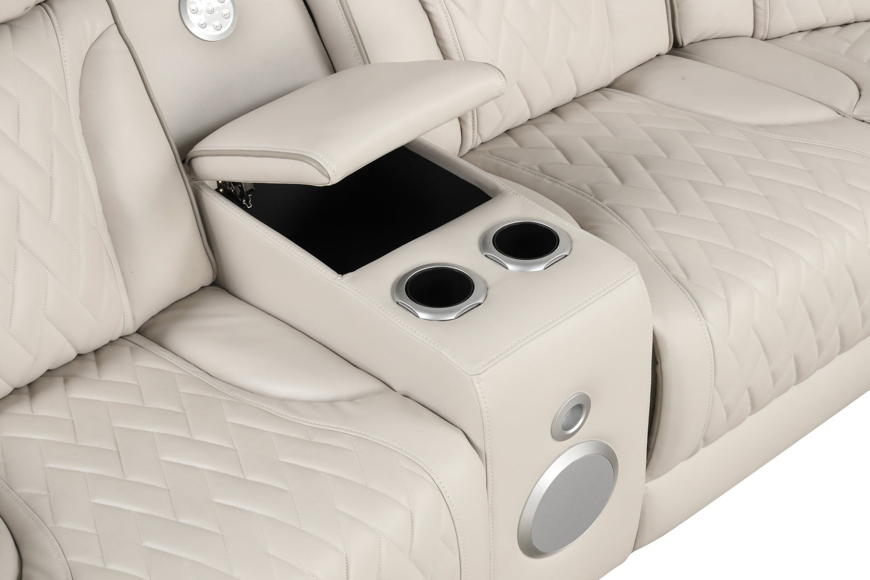 Side angle of Spain Sand power reclining sectional
