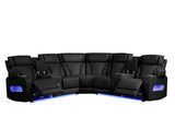 Power headrest and footrest close-up on Spain sectional