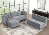 Close-up detail of Sam Gray Modular Sectional sofa cushions