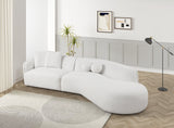 Mia Beige Boucle Fabric Sectional Sofa side profile view