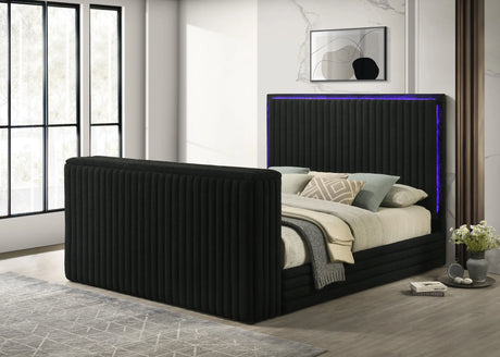 Headboard with multi-color LED lights detail