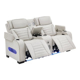 Detail of armrest with flip-top storage and cup holder