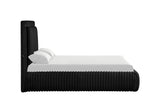 Diana Black fabric platform bed angled side view