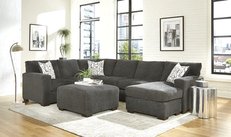 Gill Charcoal Sectional Sofa, front view