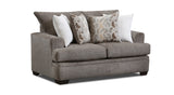 Close-up detail of chenille fabric on Selina Mocha sofa and loveseat