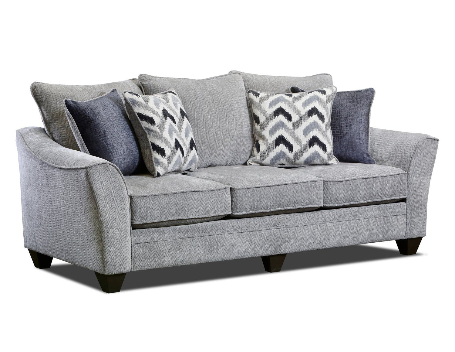 Side view of Selina Gray Oversize Gray Chenille Sofa and Loveseat Set