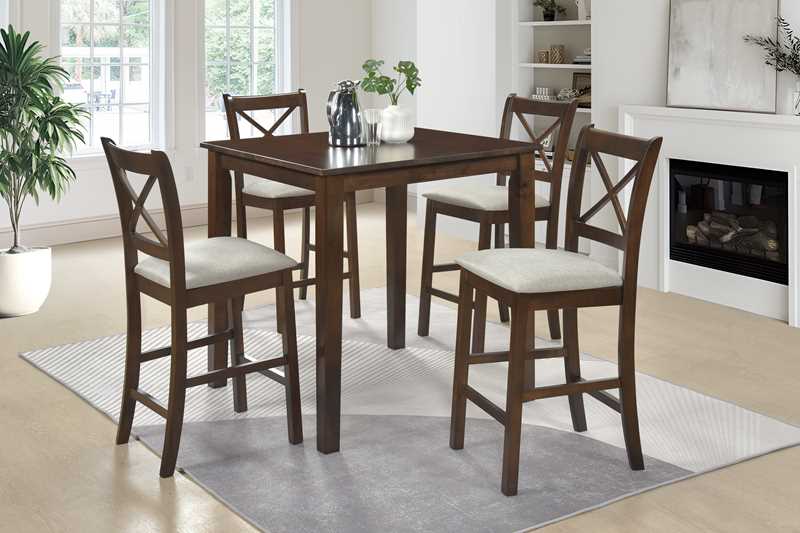 Tahoe Beige counter height table with four matching chairs