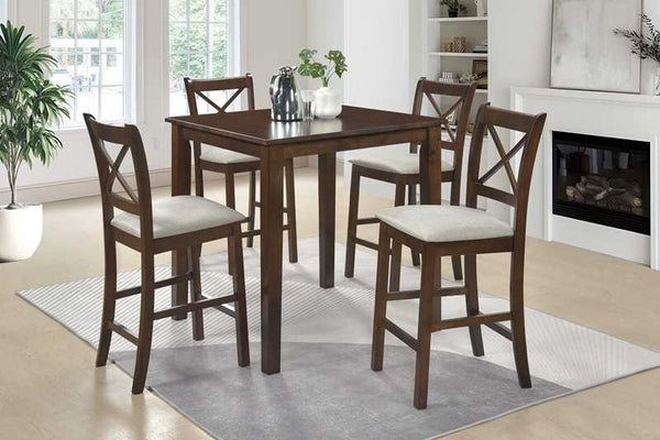 Tahoe Beige counter height table with four matching chairs