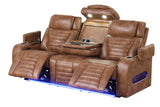 Power recliner seat with armrest storage open