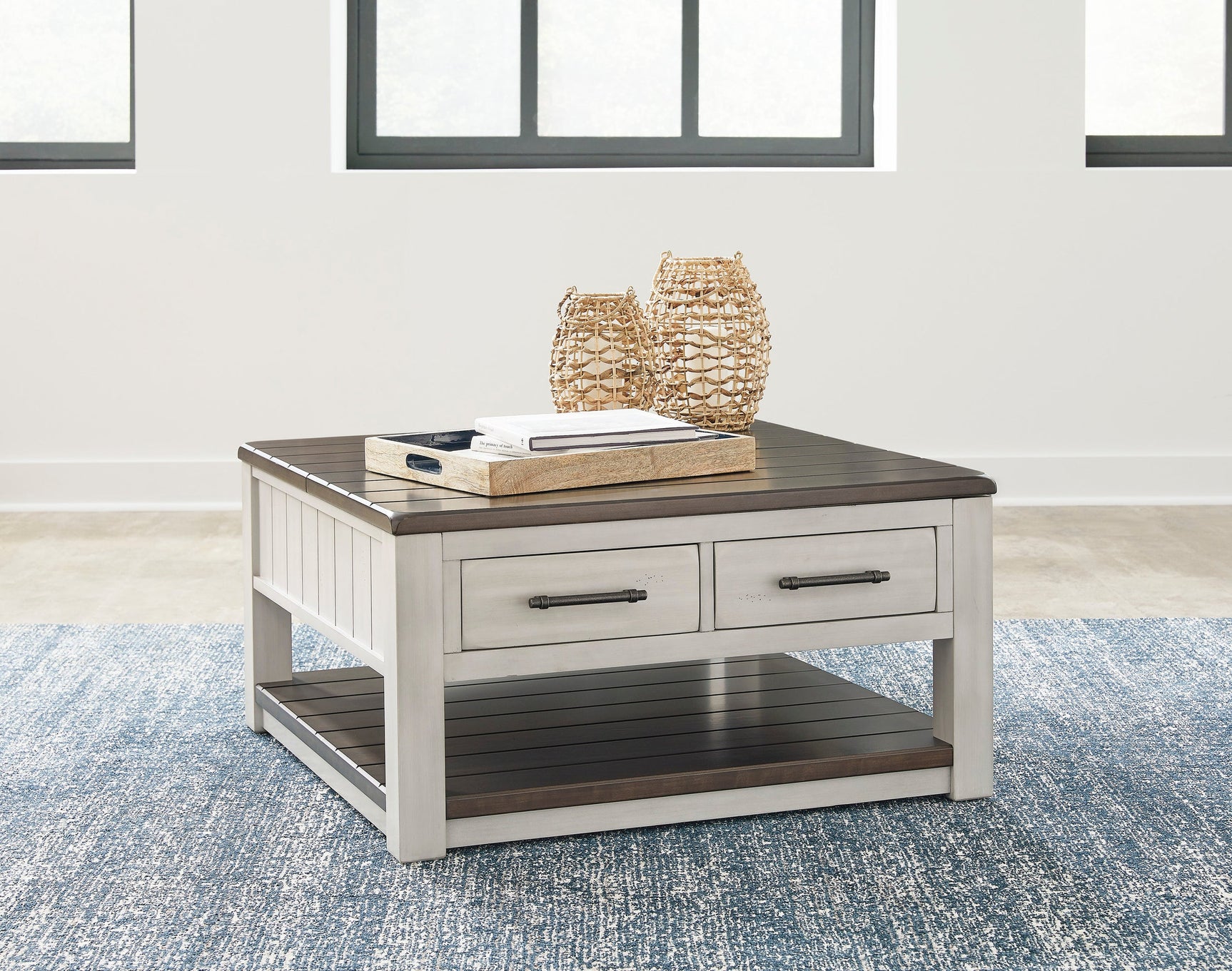 Taurus Beige Lift Top Cocktail Table side angle