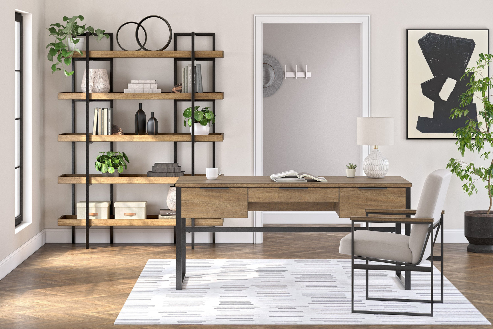 Kubi Light Brown Office Desk