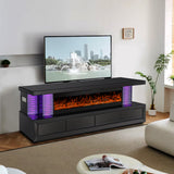 Bluetooth speaker controls on A98 Black TV stand