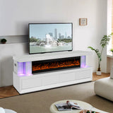 A97 TV stand showing multi-color LED lighting effects