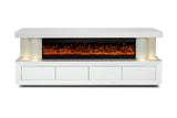 Top view of A97 white glass TV stand