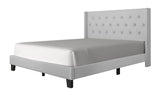 Side angle of Hikaru Full Bed showing tufted design