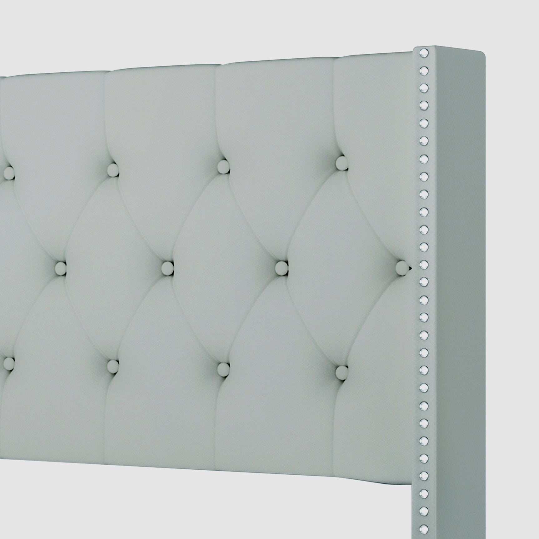 Full view of Hikaru teal tufted platform queen bed