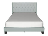Hikaru twin bed teal upholstered footboard view