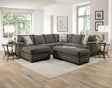 Behold Charcoal Sectional sofa with chaise front angle