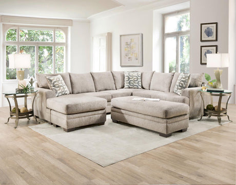 Behold Cream Sectional sofa with chaise left side view