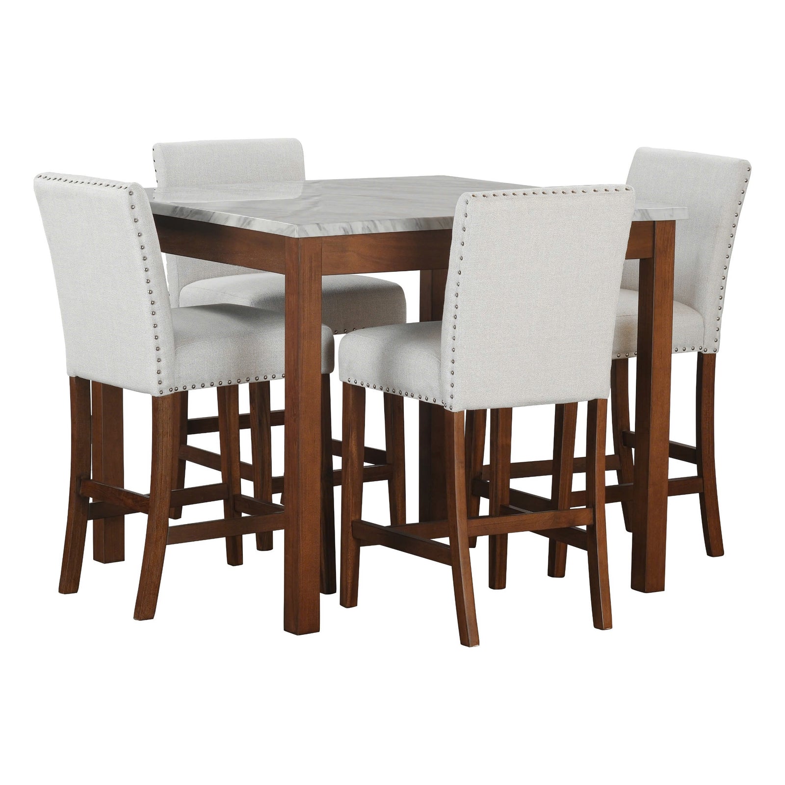 main view of Dior Cherry Pub Table + 4 Chair Set furniture